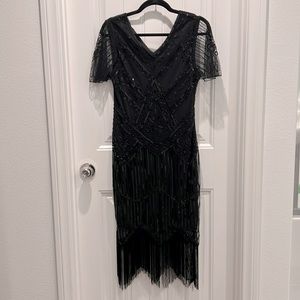 Sequin Black Dress, Size S